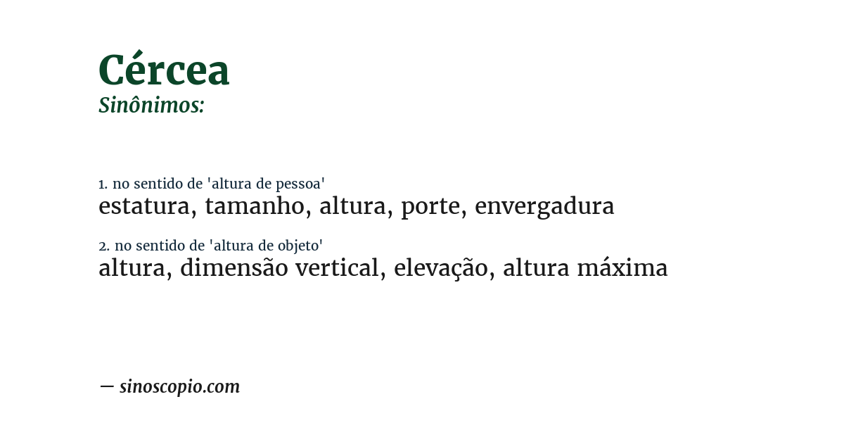 Sinônimo de cércea