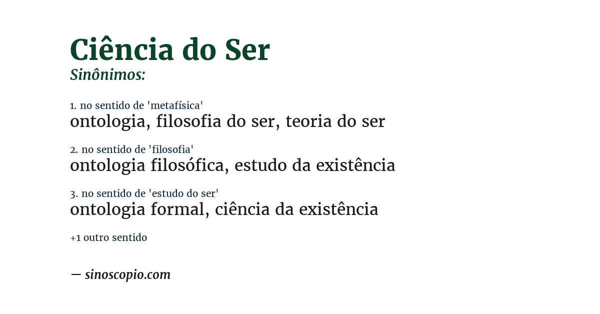 Sinônimo de ciência do ser