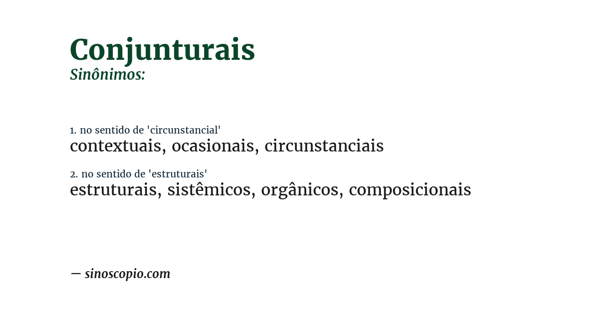Sinônimo de conjunturais