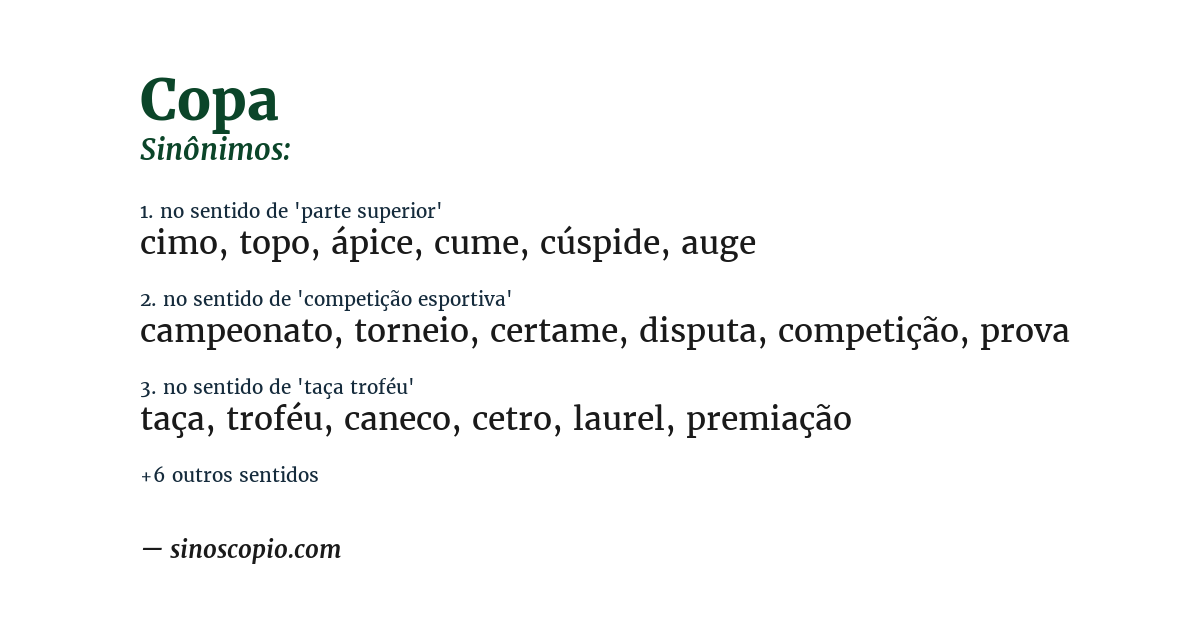Sinônimo de copa