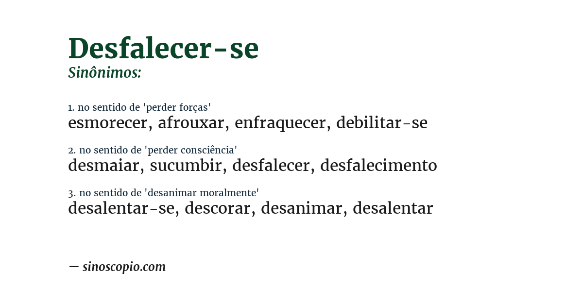 Sinônimo de desfalecer-se