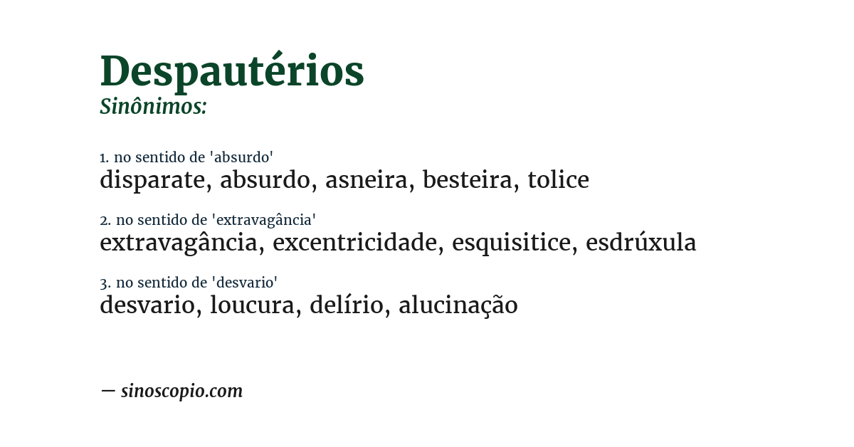 Sinônimo de despautérios