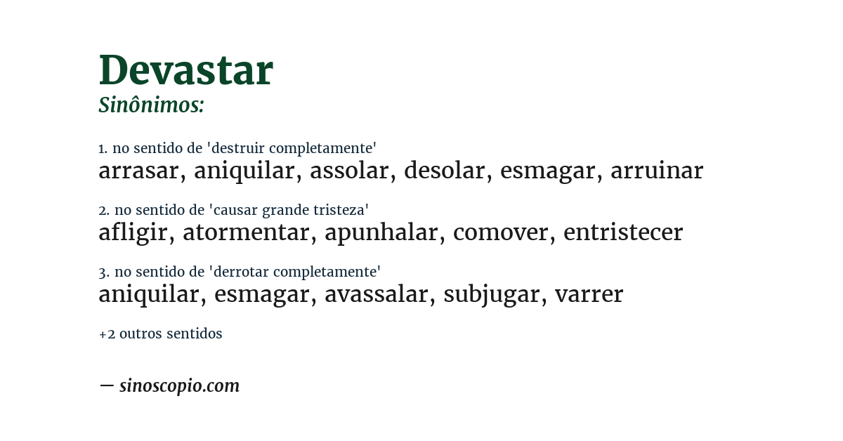 Sinônimo de devastar