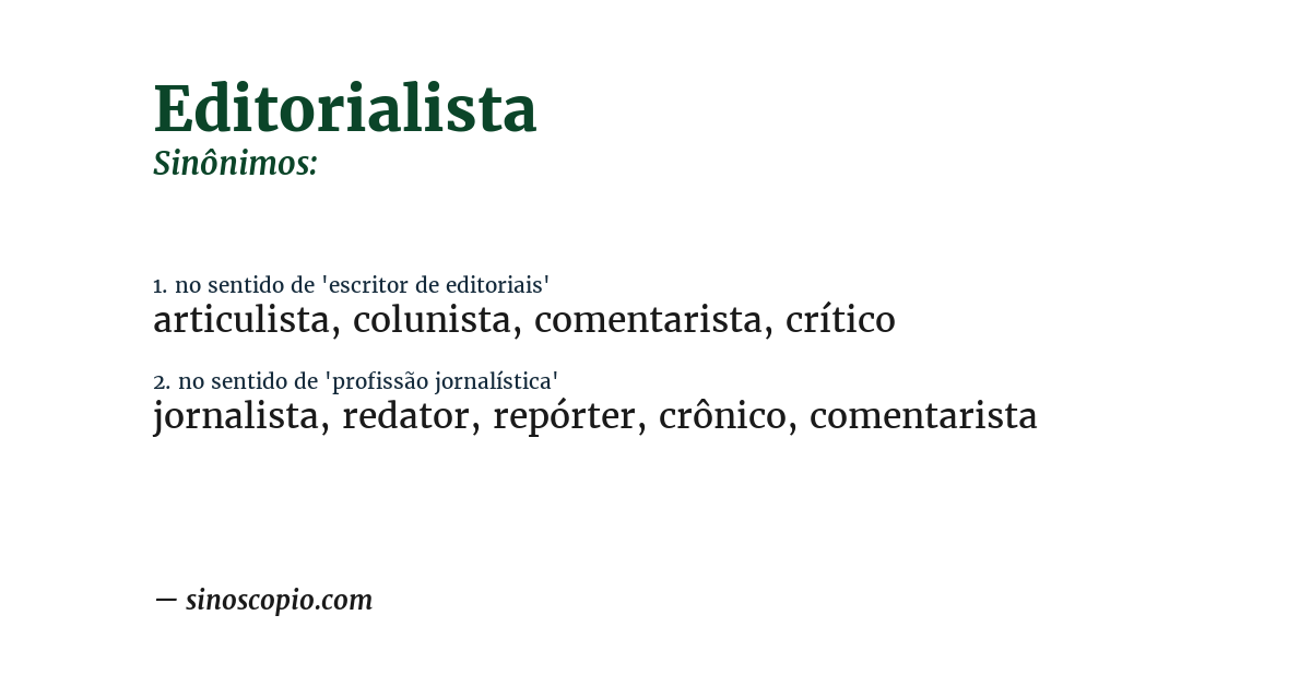 Sinônimo de editorialista