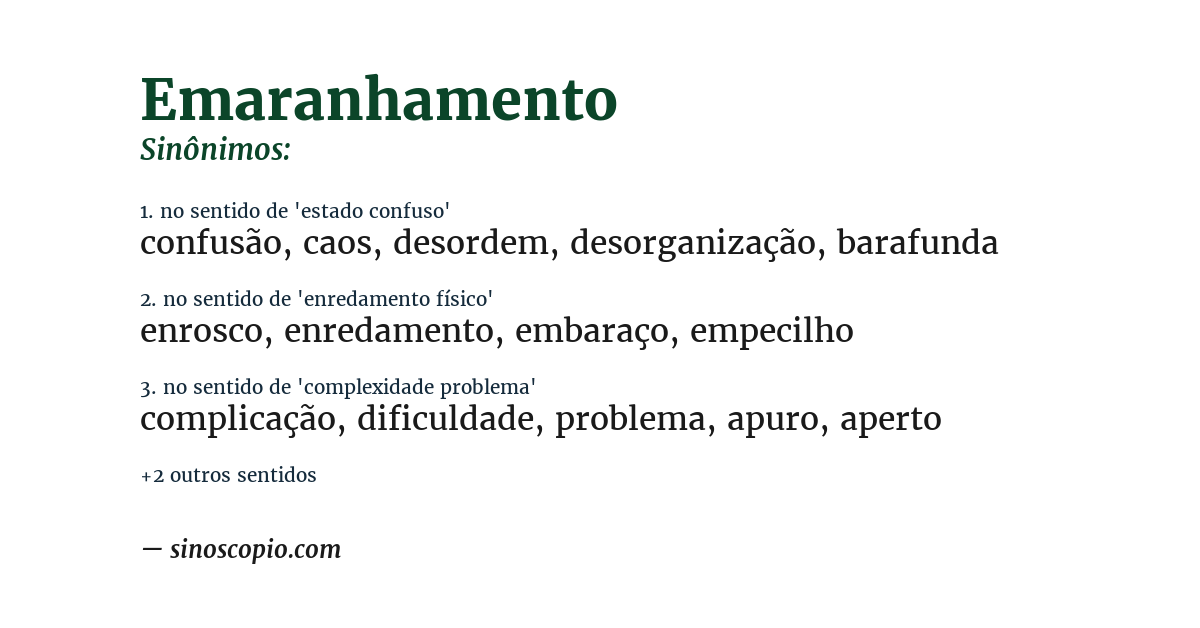 Sinônimo de emaranhamento