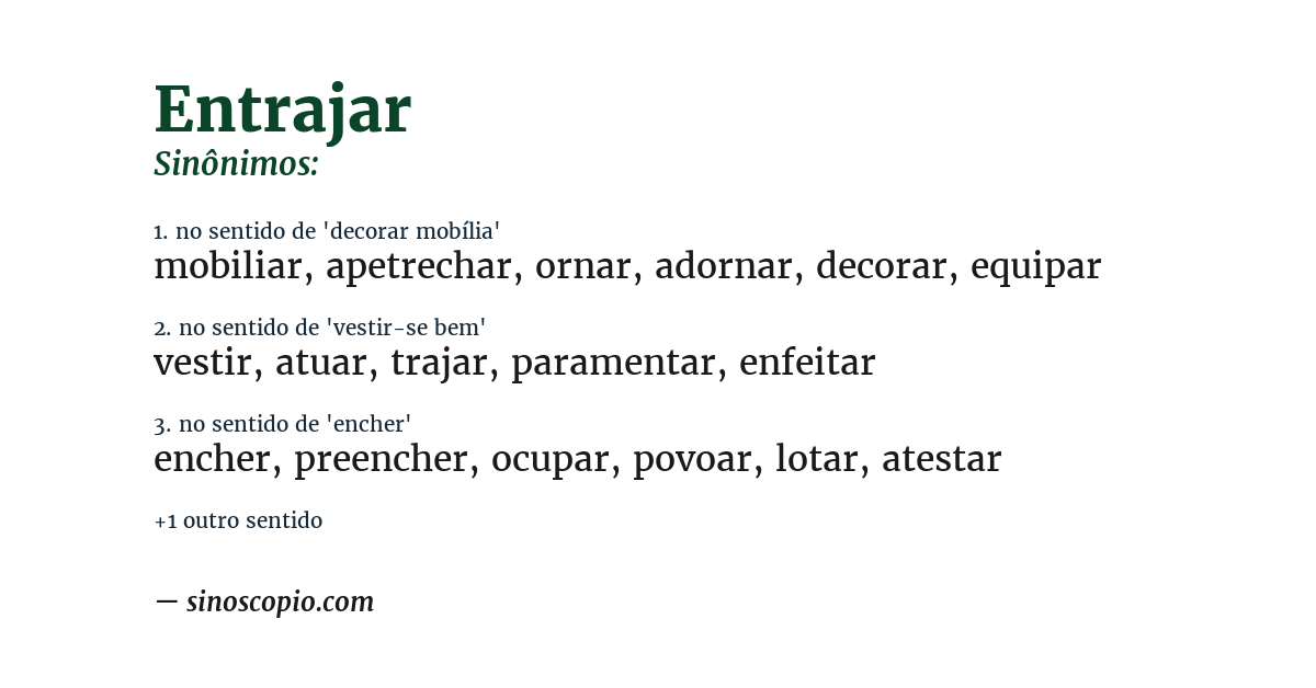 Sinônimo de entrajar