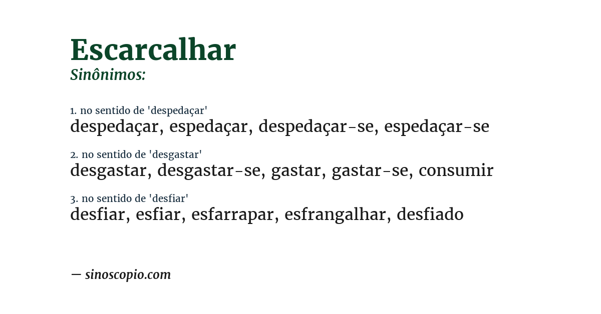 Sinônimo de escarcalhar