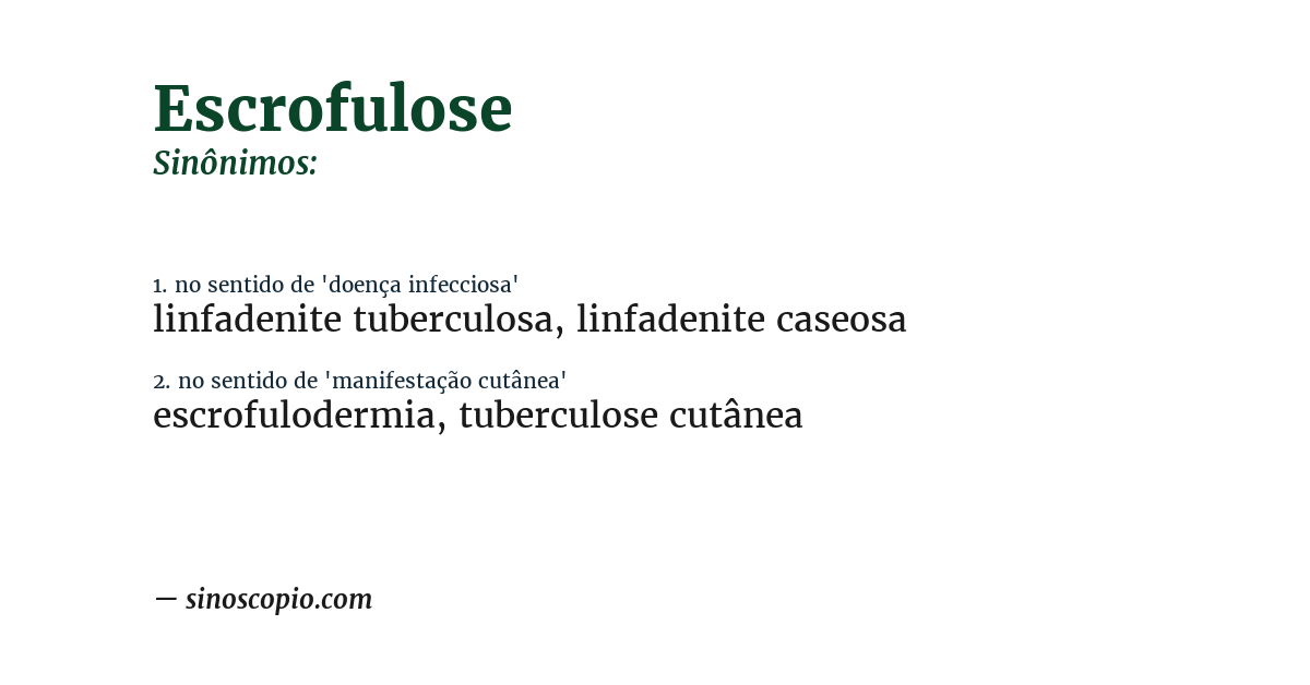 Sinônimo de escrofulose