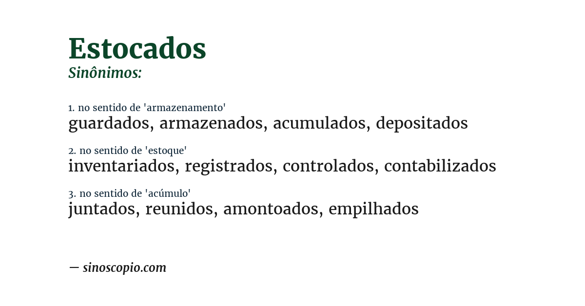 Sinônimo de estocados