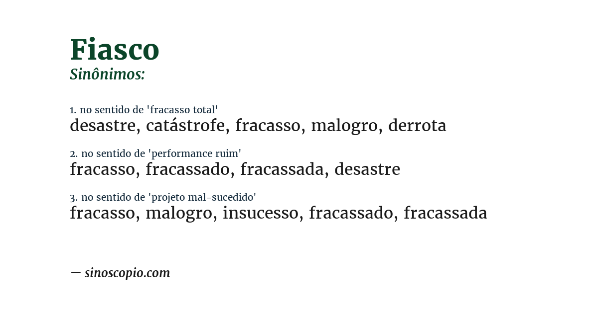 Sinônimo de fiasco