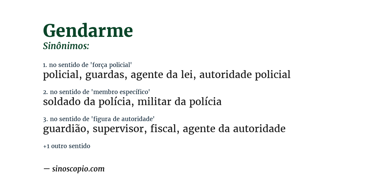 Sinônimo de gendarme