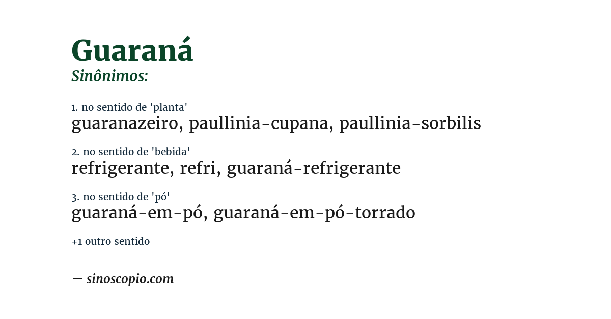 Sinônimo de guaraná
