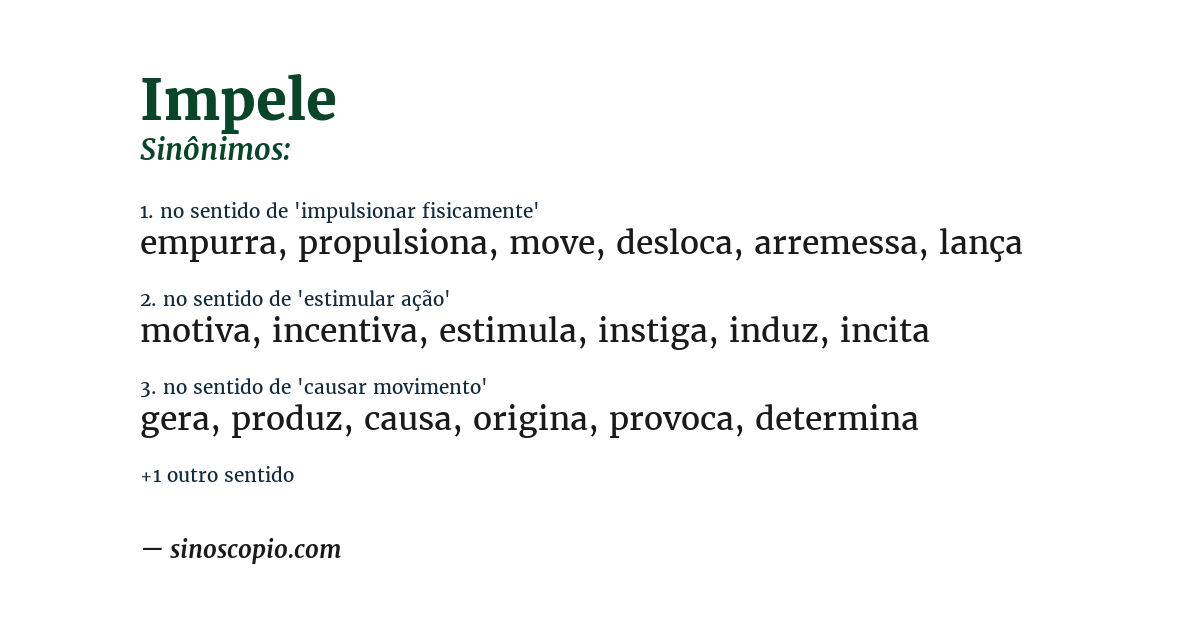 Sinônimo de impele