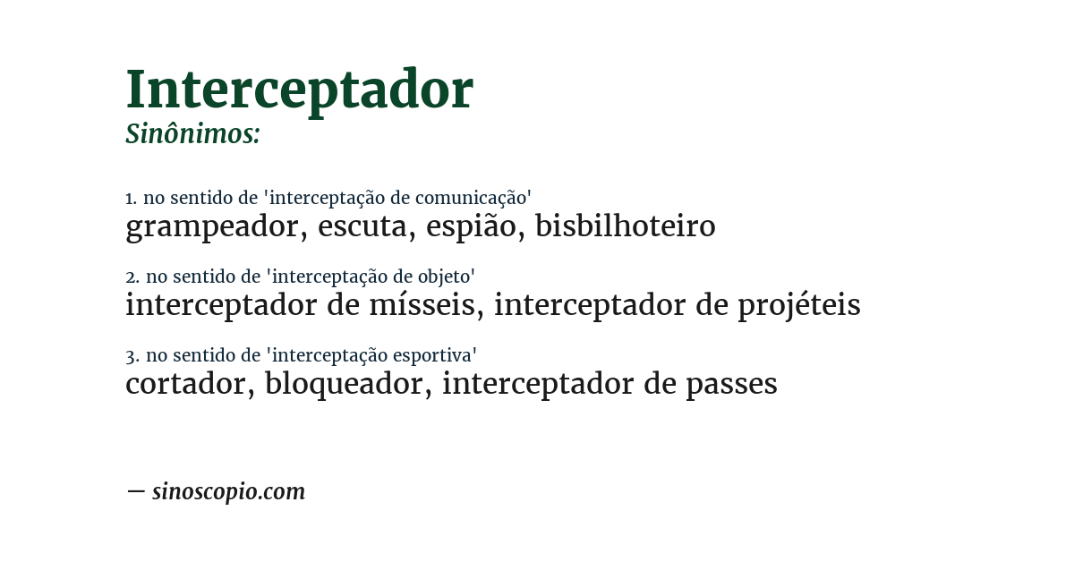 Sinônimo de interceptador