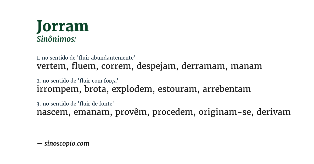Sinônimo de jorram