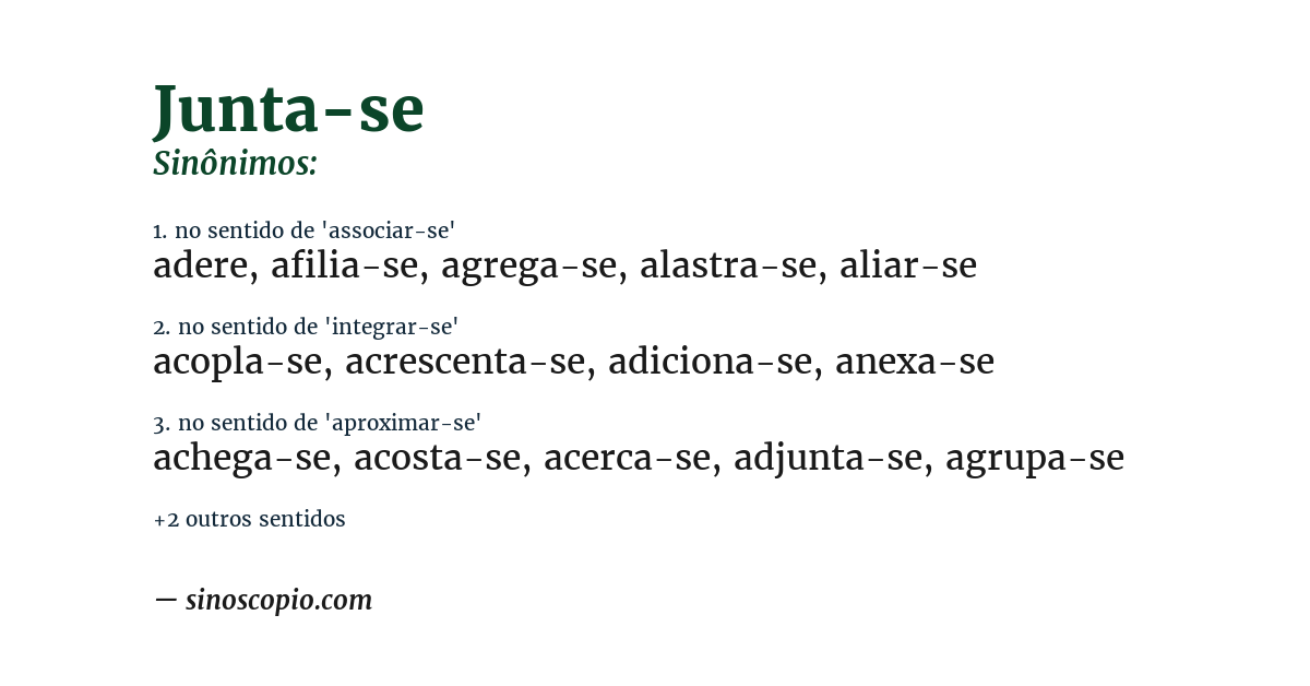 Sinônimo de junta-se