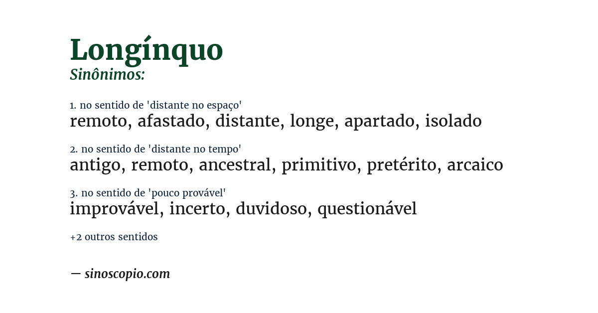 Sinônimo de longínquo