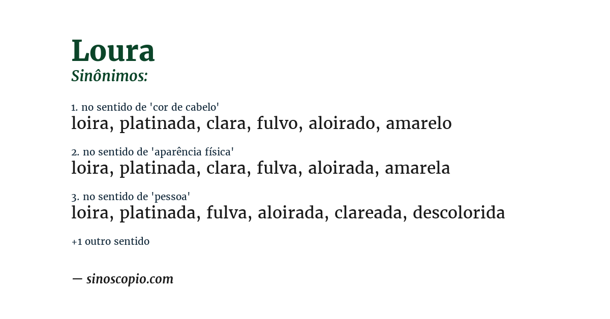Sinônimo de loura