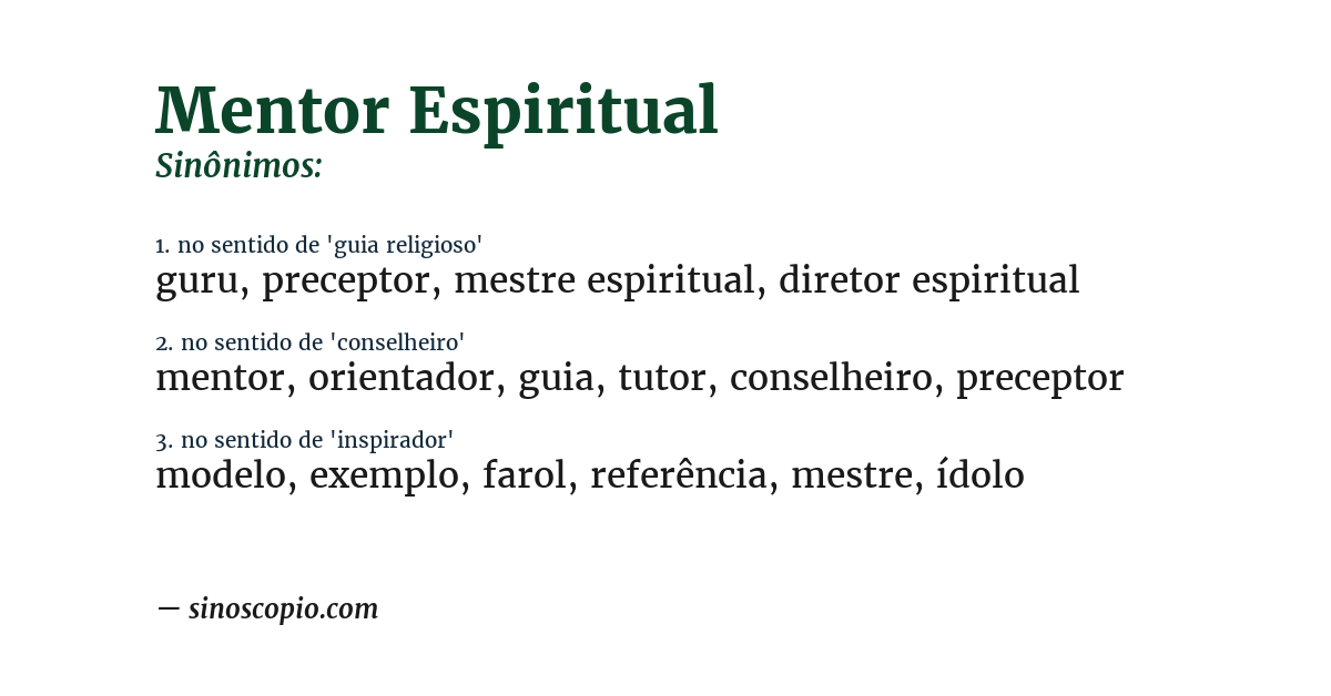 Sinônimo de mentor espiritual