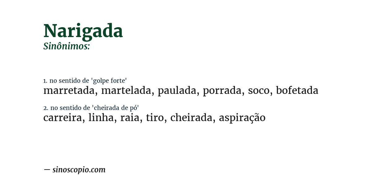 Sinônimo de narigada