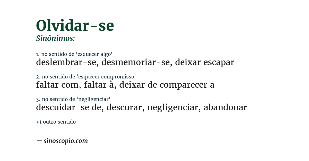 Sinônimo de olvidar-se