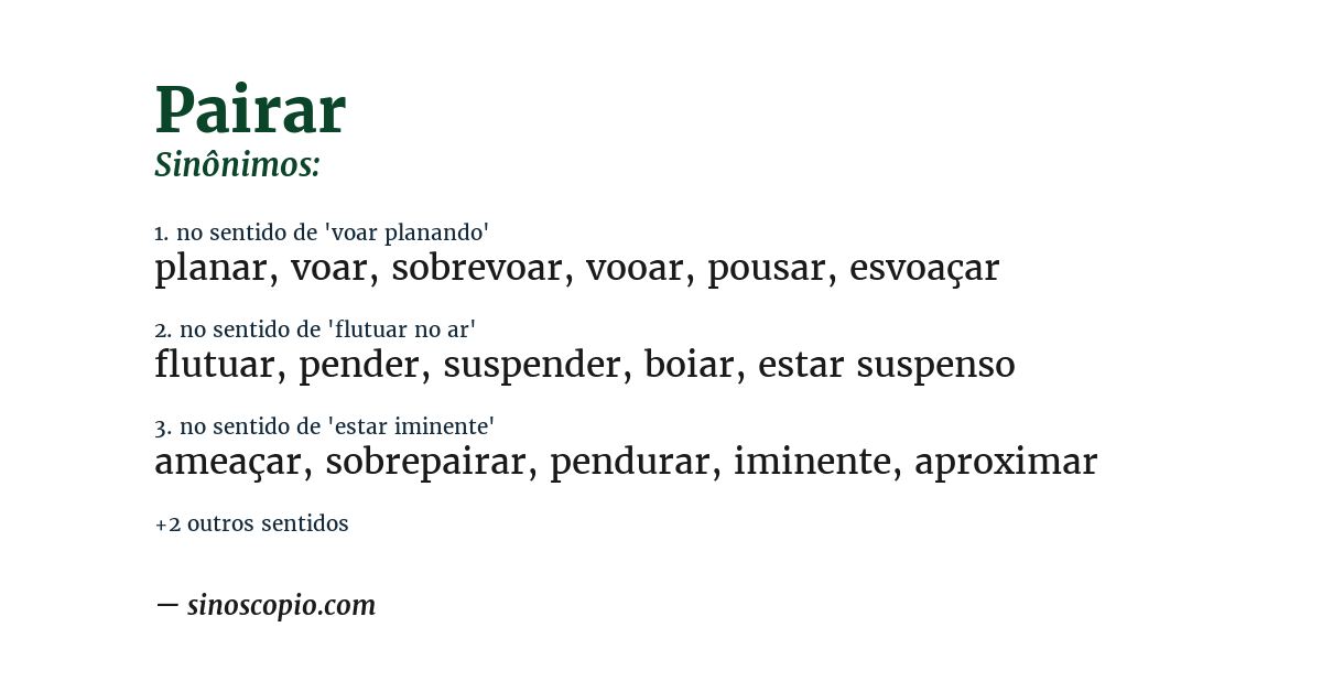 Sinônimo de pairar