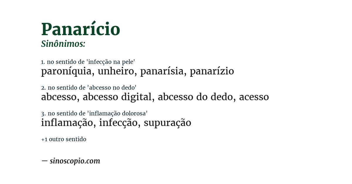 Sinônimo de panarício