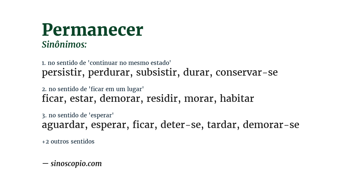 Sinônimo de permanecer