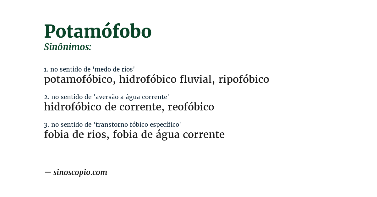 Sinônimo de potamófobo