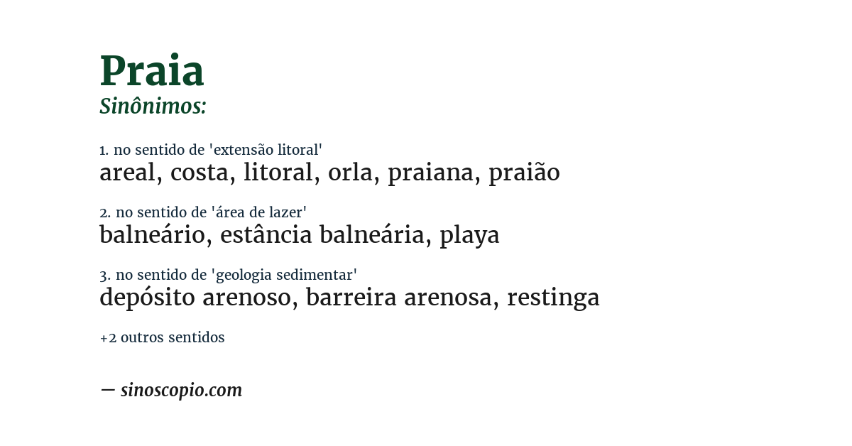 Sinônimo de praia