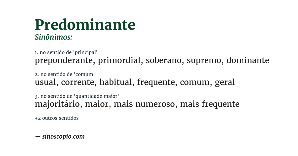 Sinônimo de predominante