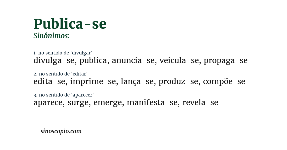 Sinônimo de publica-se