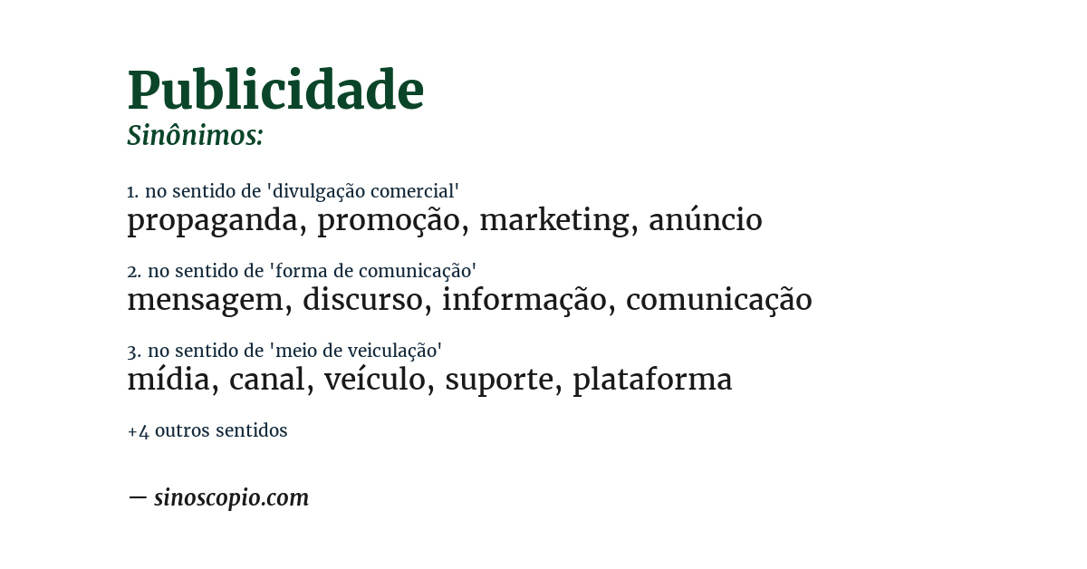 Sinônimo de publicidade