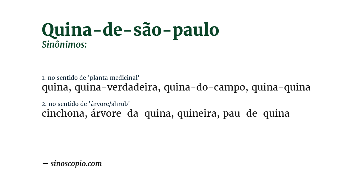Sinônimo de quina-de-são-paulo