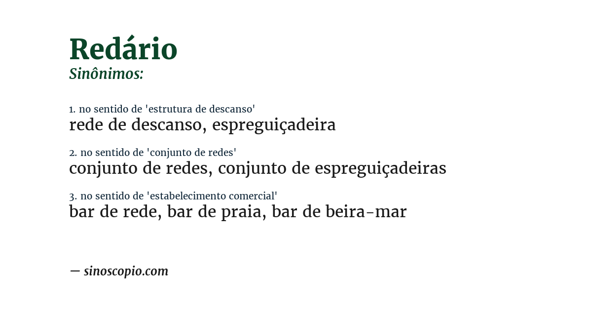 Sinônimo de redário