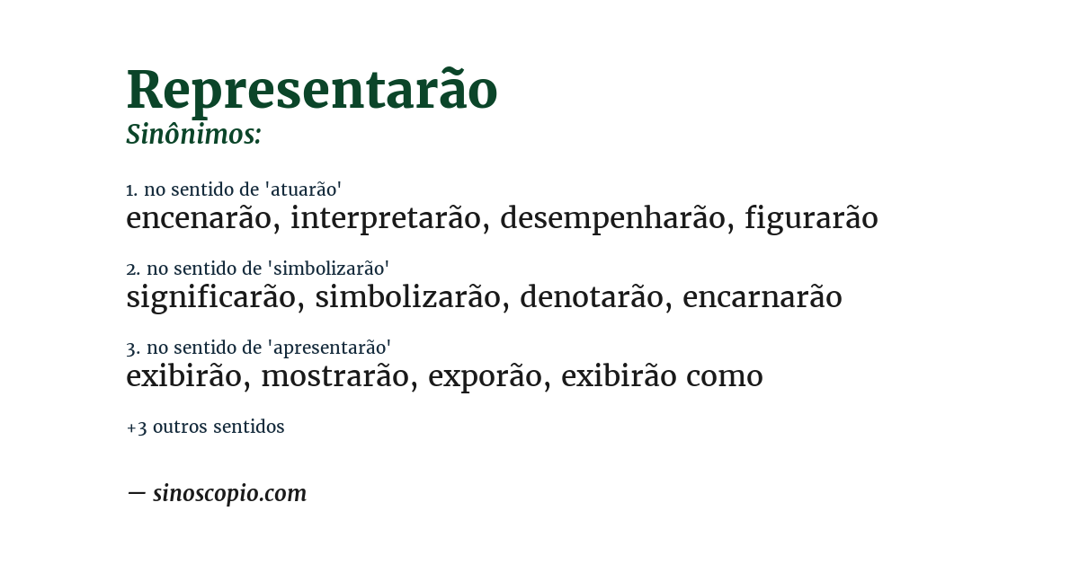 Sinônimo de representarão