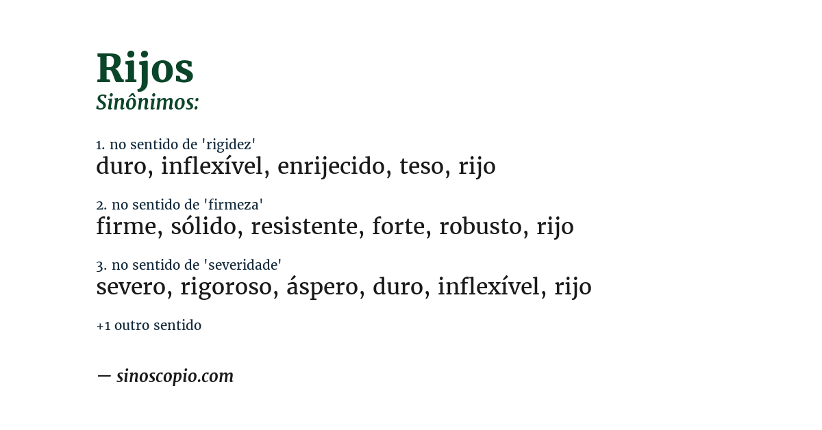 Sinônimo de rijos