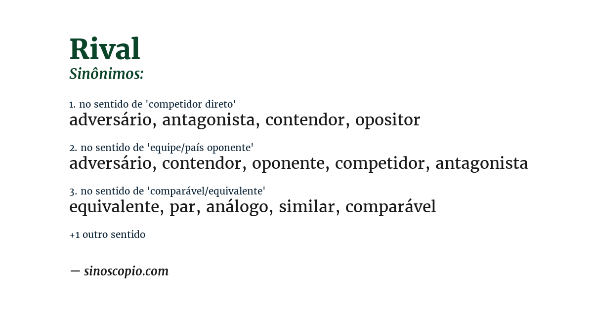 Sinônimo de rival