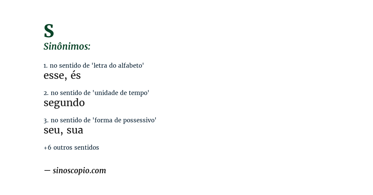 Sinônimo de s