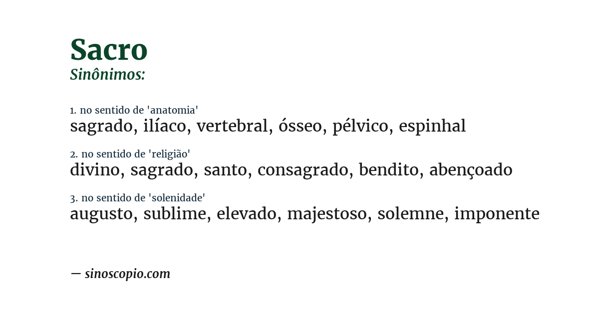 Sinônimo de sacro
