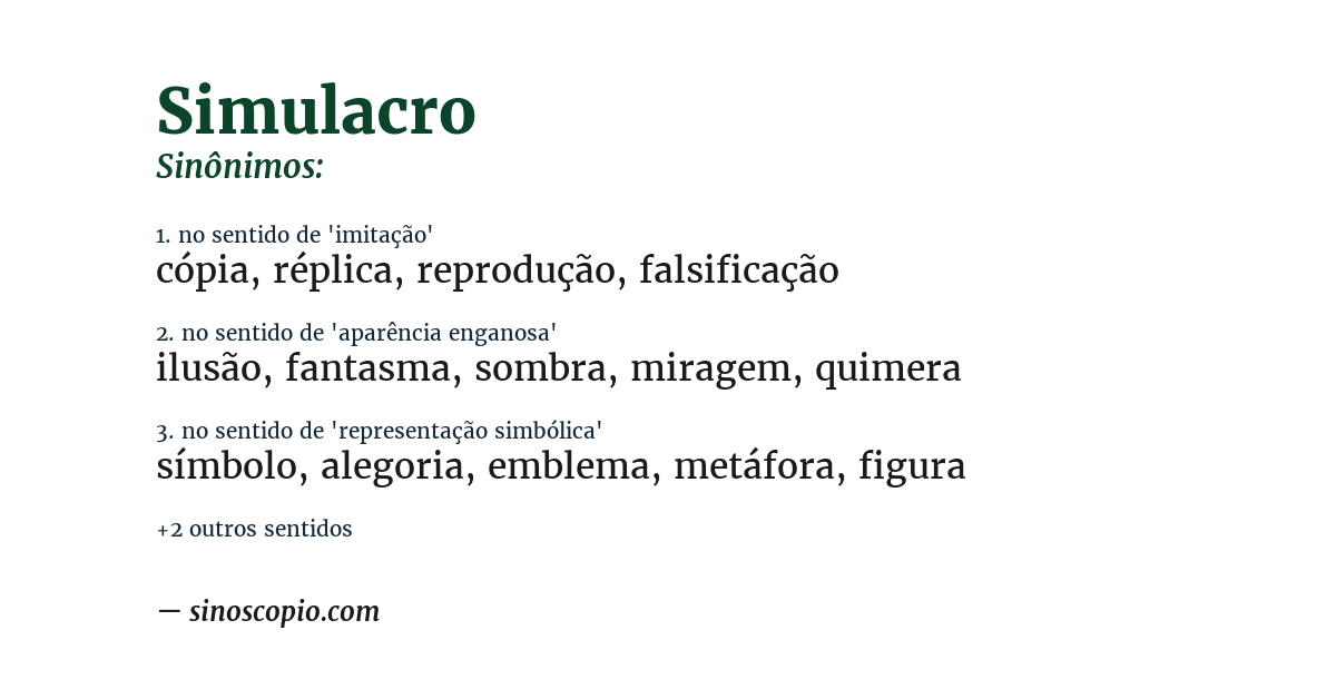 Sinônimo de simulacro