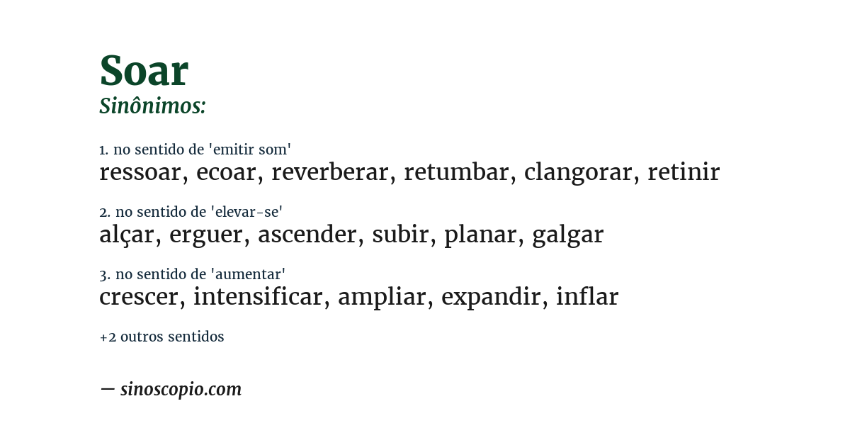 Sinônimo de soar