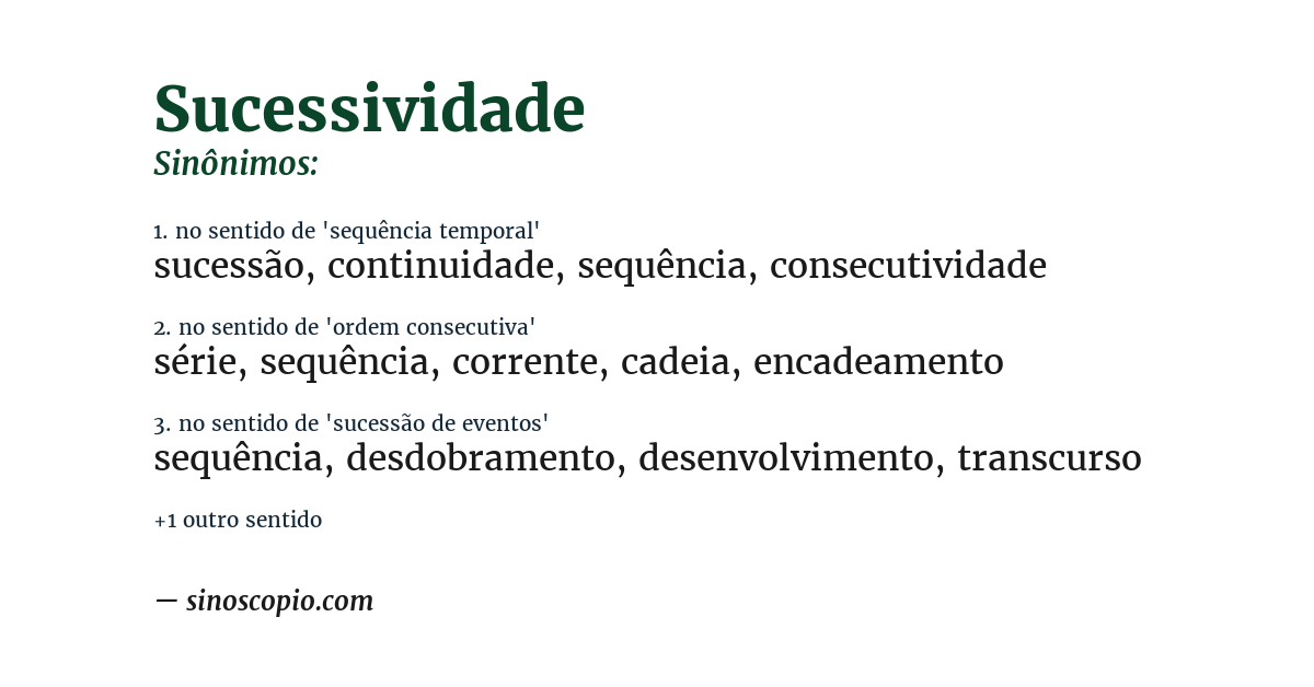 Sinônimo de sucessividade