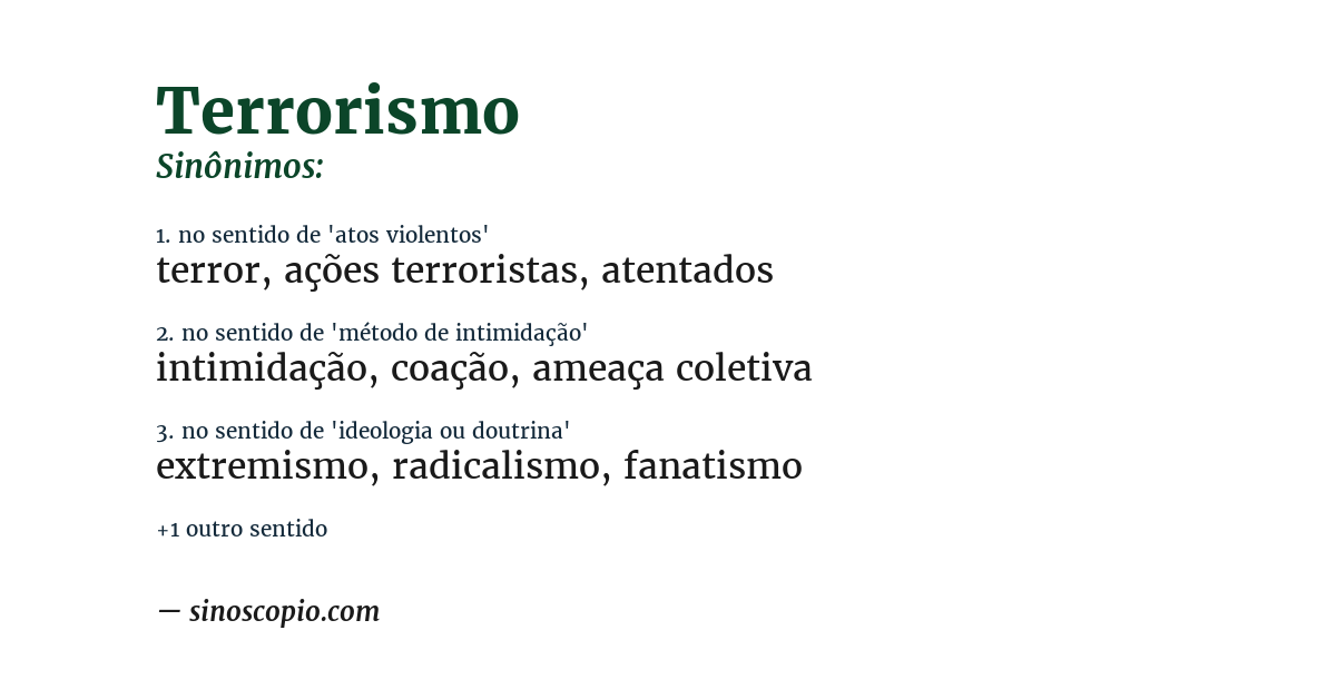 Sinônimo de terrorismo
