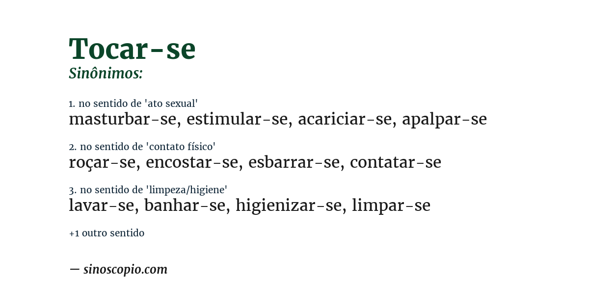 Sinônimo de tocar-se