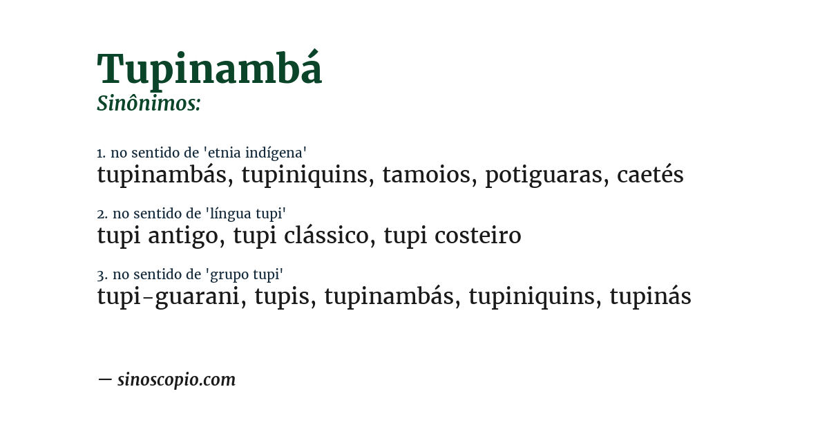 Sinônimo de tupinambá