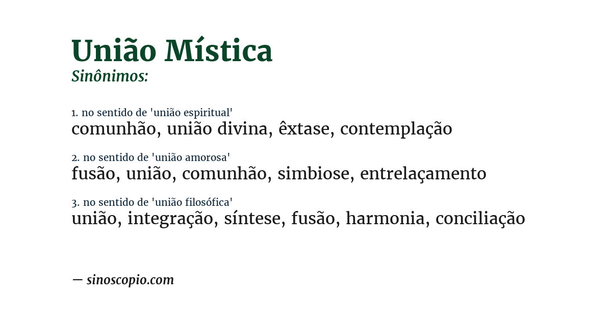 Sinônimo de união mística