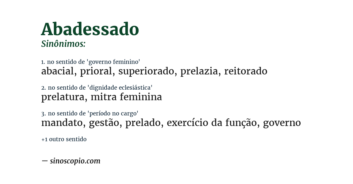 Sinônimo de abadessado