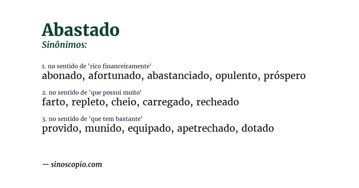 Sinônimo de abastado