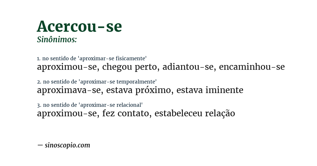 Sinônimo de acercou-se